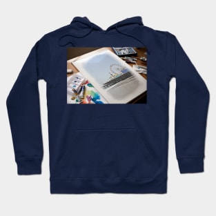 Santa Monica Pier Aquarelle Watercolor Painting Hoodie